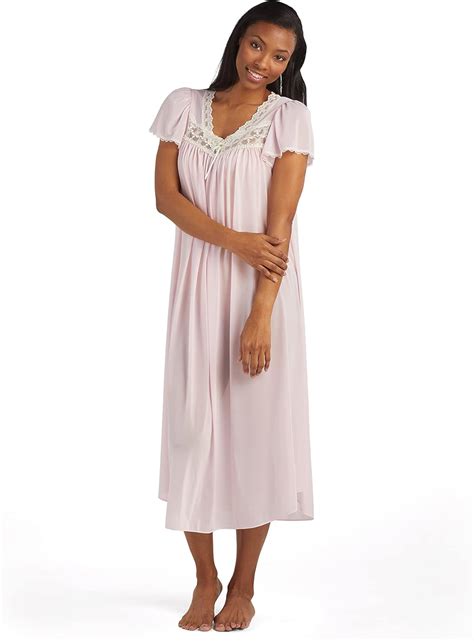 Miss Elaine Elegant Silk Essence Nightgown with Flutter Sleeves India ...