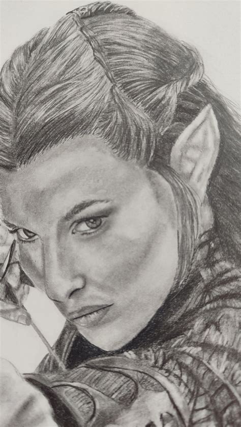 Elven Pencil Drawing the Hobbit Original A4 / Gift / Home - Etsy