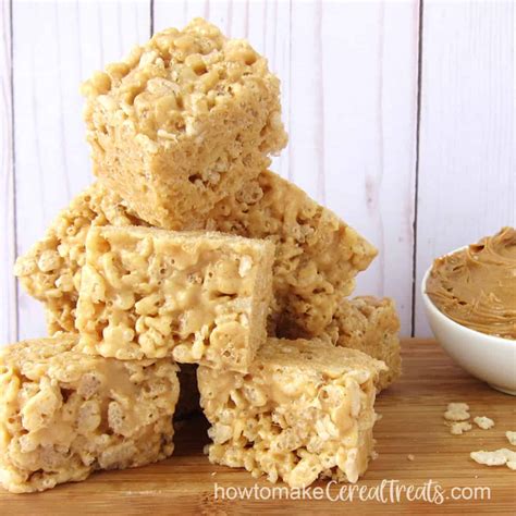 Peanut Butter Rice Krispie Treats Recipe | howtomakecerealtreats.com