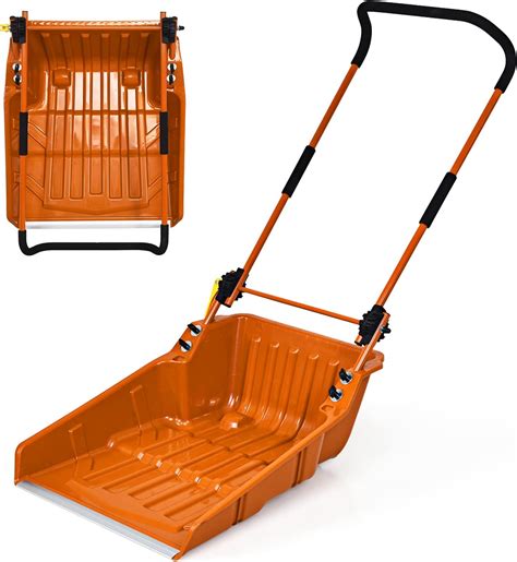 Buy Goplus Snow Shovel, 26" x 24" Folding Poly Sleigh Scoop Pusher with ...