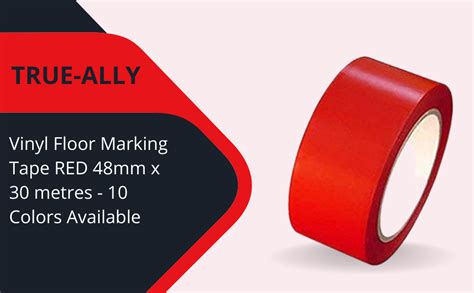 Vinyl Floor Marking Tape RED 48mm x 30 metres - 10 Colors Available ...