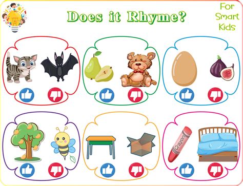 Rhyming Words With Pictures For Kids