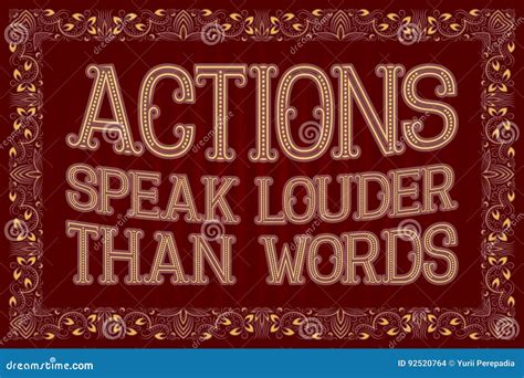 Actions Speak Louder Than Words. English Saying Stock Vector ...