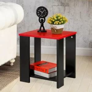 Crownista Engineered Wood Bedside Table (Finish Color - Black .Red (Do ...