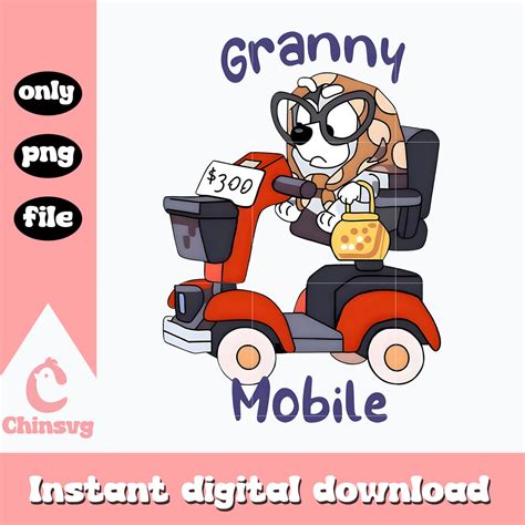 Bluey character granny mobile png, granny png, cartoon png – Chinsvg