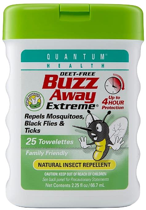 Quantum Buzz Away Extreme Natural Insect Repellent Towelettes 25 ea ...
