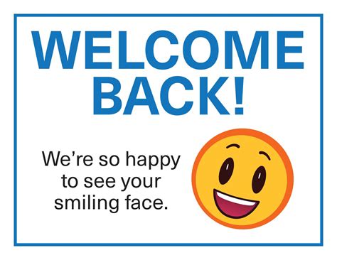 Free Printable Welcome Back Sign Templates [PDF, Word]