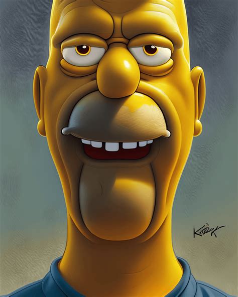 Kurt Krömer como un amarillo divertido y estúpido Retrato realista de ...