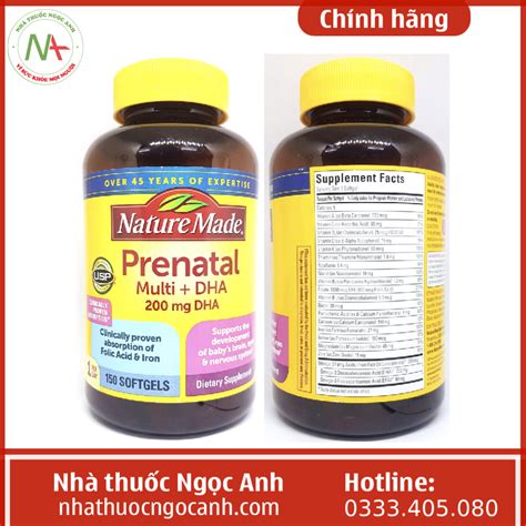 Vitamin cho bà bầu Nature Made Prenatal Multi + DHA 150 viên giá bao ...