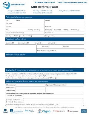 MRI Referral Form - UME Diagnostics - Fill and Sign Printable Template ...