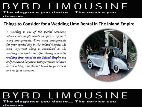 PPT - Wedding Limo Rental Inland Empire PowerPoint Presentation, free ...