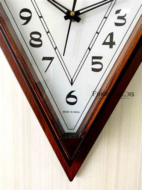 FunkyTradition Decorative Retro Triangle Pendulum Wall Clock for Home