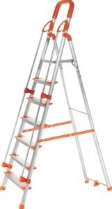 ProHome 7 Steps Ladder with Railing and Anti Slip Shoes Aluminium ...