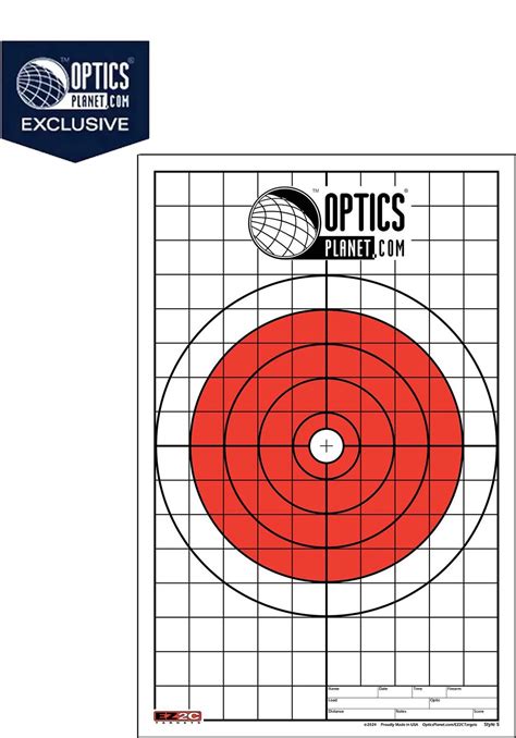 OpticsPlanet Exclusive EZ2C Targets Style 5, Bullseye Grid Sight-In ...