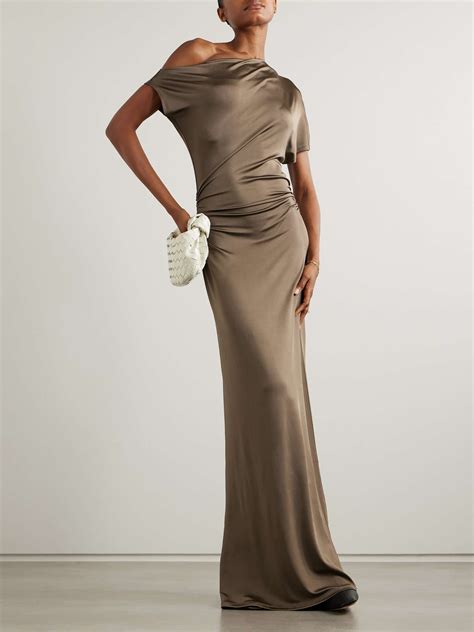 TOVE Inez one-shoulder draped satin-jersey maxi dress | NET-A-PORTER