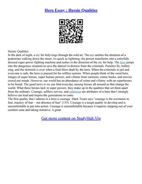Qualities Of A Hero Essay - Hero Essay : Heroic Qualities Heroic ...