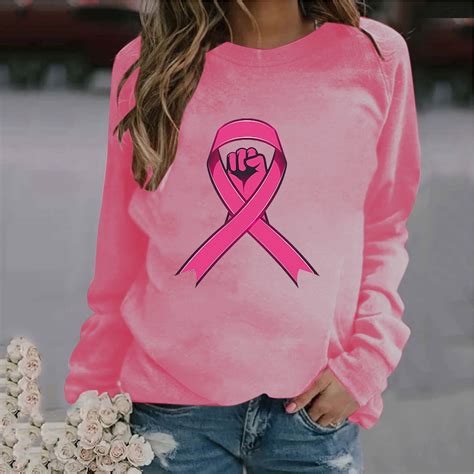 Breast Cancer Shirts for Women,Women's Pink Ribbon Graphic Tee Tops ...