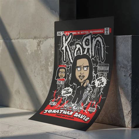 Jonathan Davis KoRn Art Wall Decor – Retro Cartoon Comic Poster – Moshi Tu