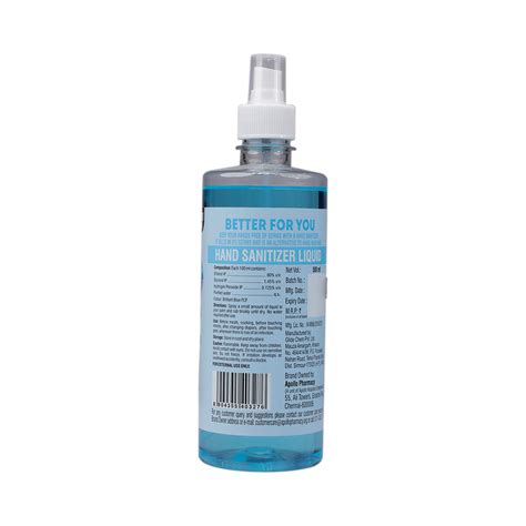 Apollo Life Hand Sanitizer Liquid Spray, 500 ml Price, Uses, Side ...