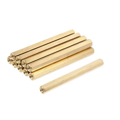 M3 X 40mm Female to Female Brass Hex Threaded Pillar Standoff Spacer ...