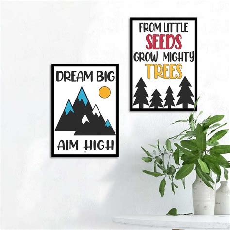 Motivational Art Prints Dream Big Aim High Wall Art for Home, Wall Dec ...