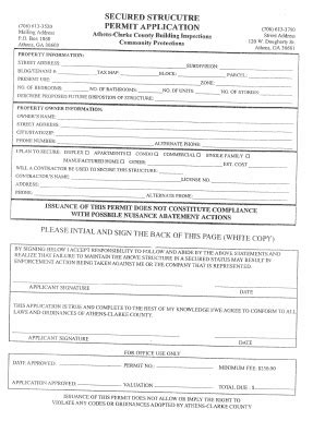 Fillable Online Secured Structure Permit Fax Email Print - pdfFiller