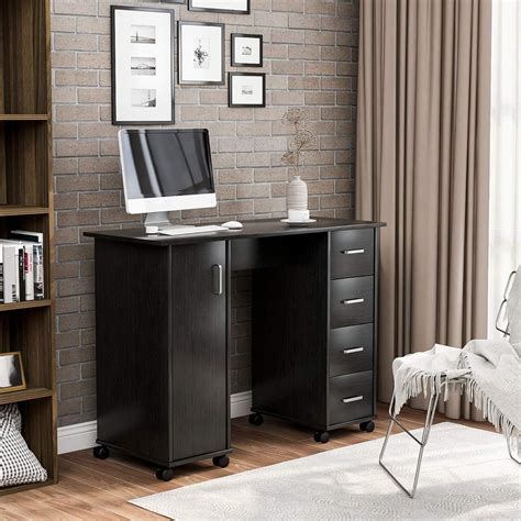 Amazon.com: Lifeand Home Office Computer Desk Table with Drawers,Black : Home & Kitchen