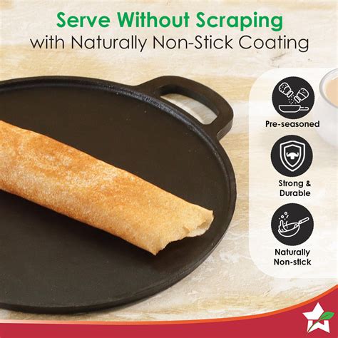 Buy Forza Pre-Seasoned Cast-iron Dosa Tawa,30 cm Online At Best Price ...