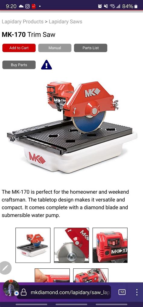 MKDiamond MK170 Wet Tile saw. : r/Lapidary