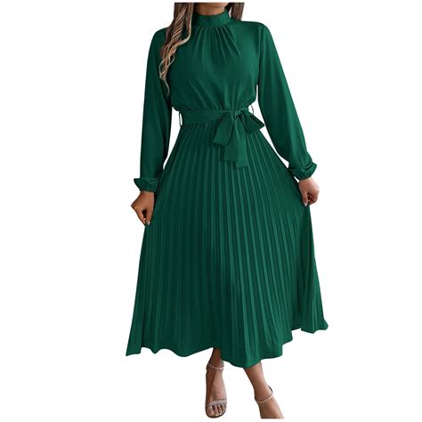 LYEAA Semi Formal Dresses for Women Wedding Guest Long Sleeve Long ...