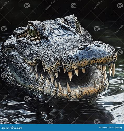 Crocodile, Dangerous Animal Realistic Drawing, Sketch Stock Illustration - Illustration of ...