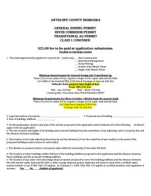 Fillable Online GENERAL ZONING PERMIT - Antelope County bNebraskab Fax ...