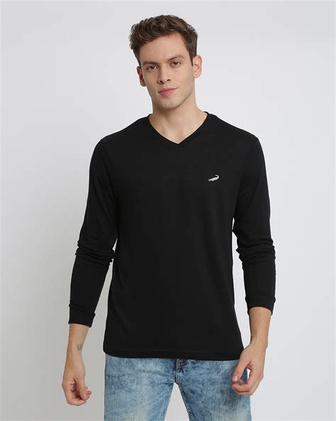 Buy Black Solid T-Shirt – Crocodile