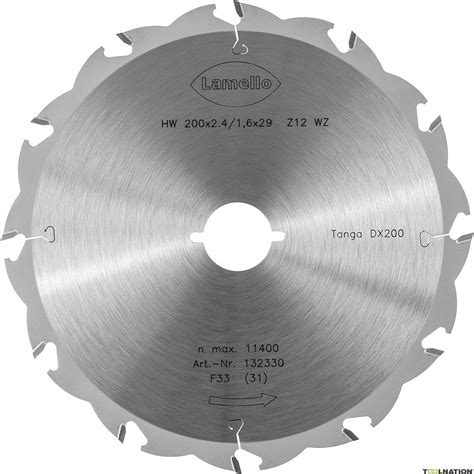 Lamello 132330 Saw blade Z12 Ø 200 × 2.4 × 29 mm (depth of cut 70 mm ...