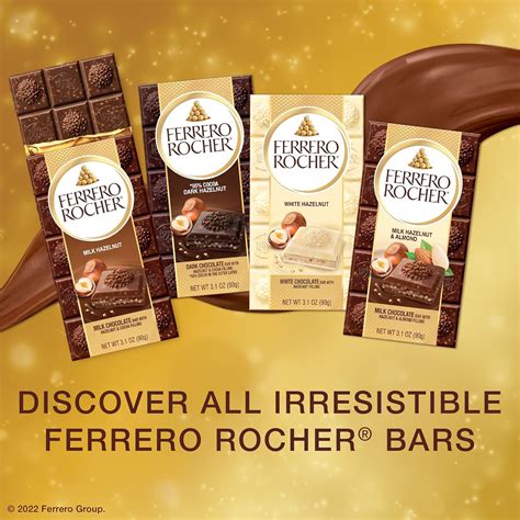 Buy Ferrero Rocher Premium Chocolate Bars, Individually Wrapped Variety ...