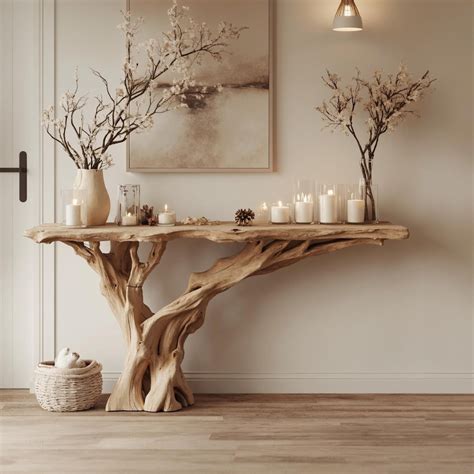 Handcrafted Natural Wood Console Table Farmhouse Entry Way Console ...