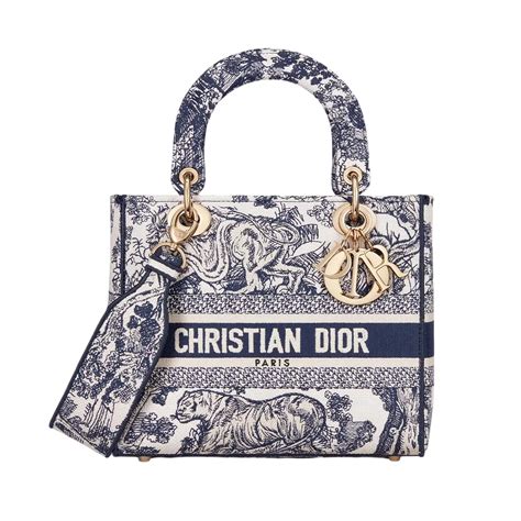 Shop Pre-Loved Dior Navy/Ecru Toile de Jouy Lady D-Lite Bag – 100% ...