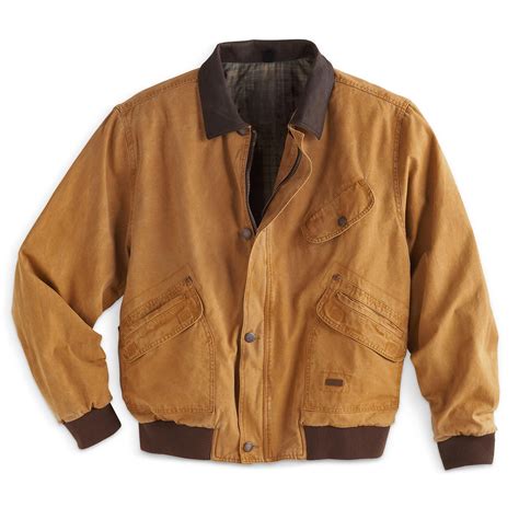 jacket canvas back Jacket bomber brown canvas jackets guide gear ...