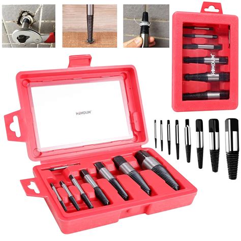 Homdum Damaged Screw Extractor Pro-Cut Remover Tools Kit for Stripped ...