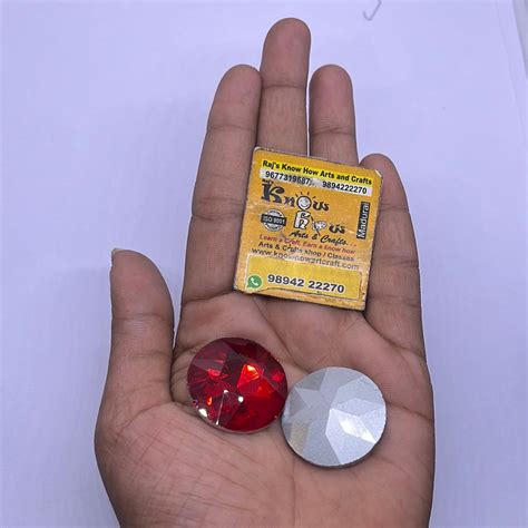 5x3 Red Gobi Tanjore Painting Jaipur Kundan stones-100 stones in a pack ...