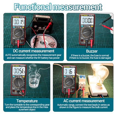 LCD Backlit Digital Multimeter Voltmeter Real-Time Volt Meter Red– UNIQKART