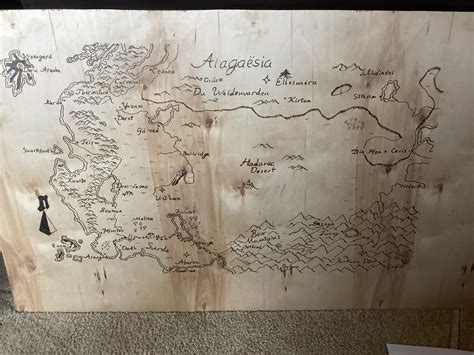 I woodburned an Alagaësia map! : r/Eragon