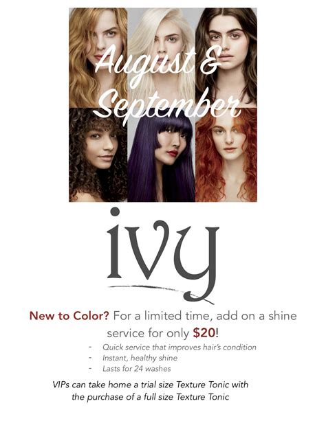 Monthly Salon News | Ivy Salon & Spa