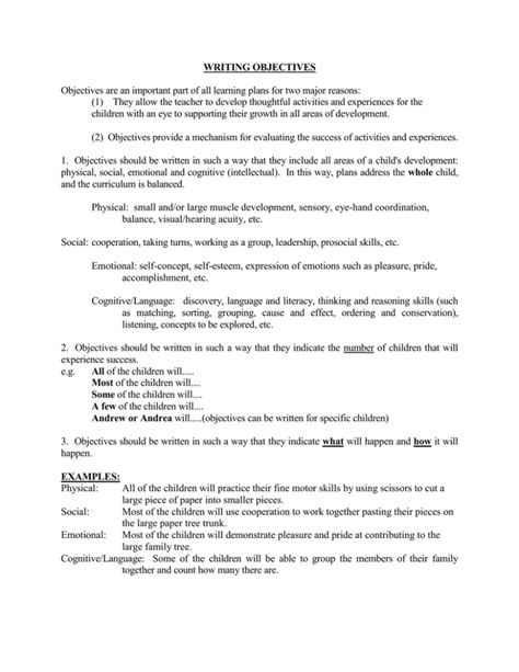 Image result for Objectives Writing Style Examples