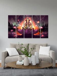999Store Lord Ganesha Sitting On Lotus Flower Modern Painting Art ...