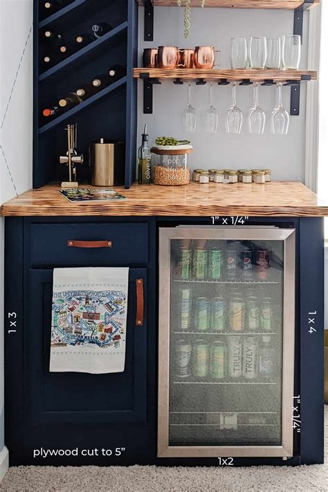 Diy built in bar with mini fridge – Artofit