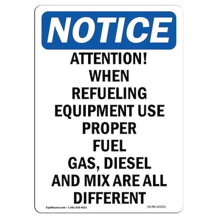 Signmission Safety Sign, OSHA Notice, 18" Height, Attention! When ...
