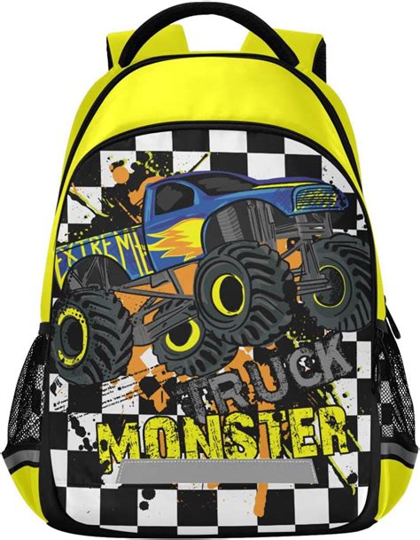 Amazon.com | beeplus Monster Truck Backpack for Boys, Custom Kids ...