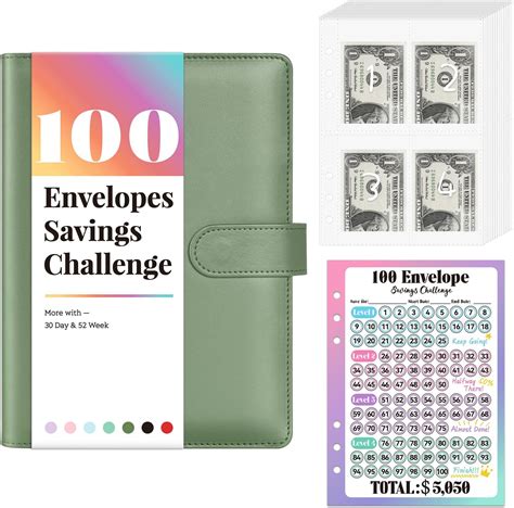 Amazon.com : YiYLunneo 100 Envelope Challenge Binder,Easy & Fun Way to ...