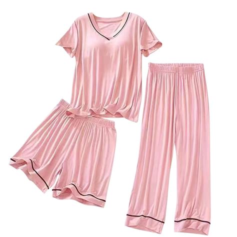 Breezora Comfy Sleepwear Set for Women Relaxed Fit Lounge Pajamas Wide ...